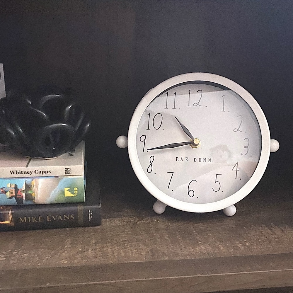 Brand new Rae Dunn desk clock white